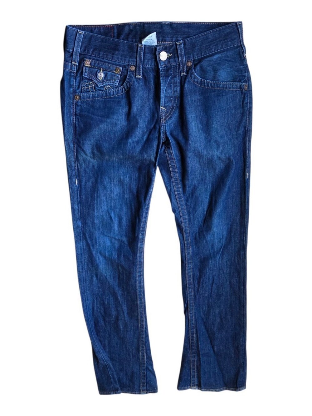 Vtg Y2K True Religion Corey Jeans World Tour Blue Low Rise Flap Pockets 31x33